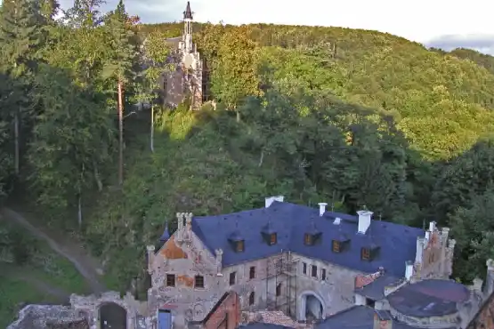 Rozhledna věž Horní hrad - kaple a hrad z věže