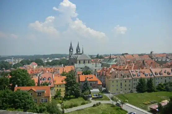 Rozhledna Černá věž Chebský hrad - Cheb z Černé věže