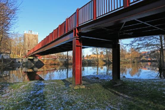 Vávrova lávka pro pěší s vyhlídkovou věží v Chebu