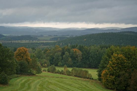 Rozhledna Milíře u Rozvadova - výhled na sever