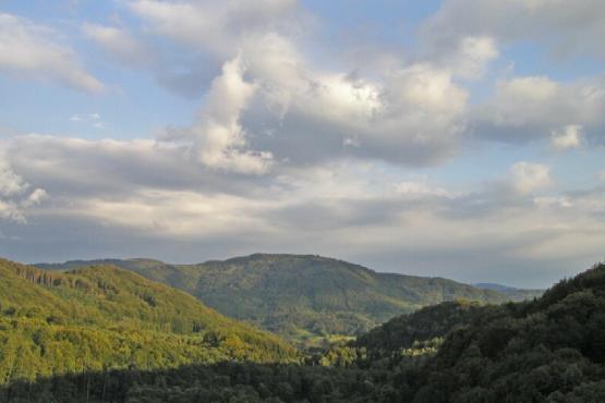 Rozhledna věž Horní hrad - výhled do Hornohradského údolí a na Jakubovský vrch